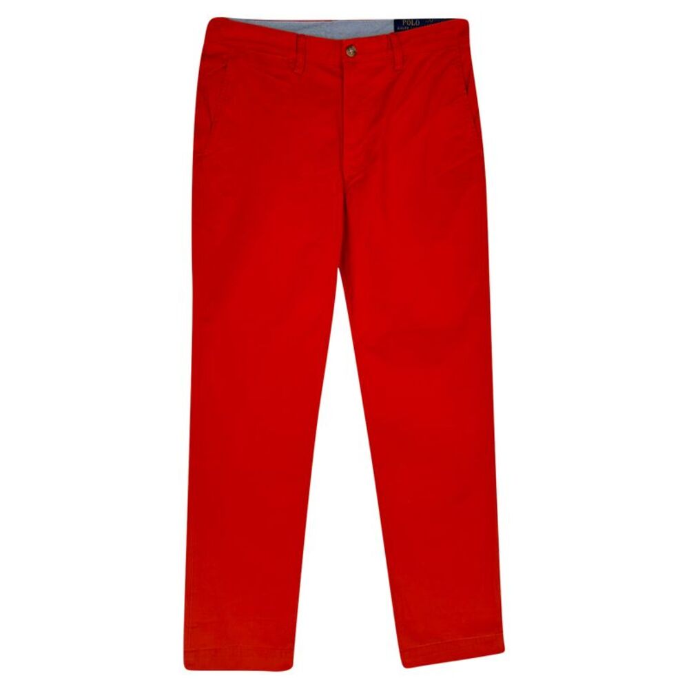 Polo Ralph Lauren Logo-Embroidered Chino Pants in Red Cotton